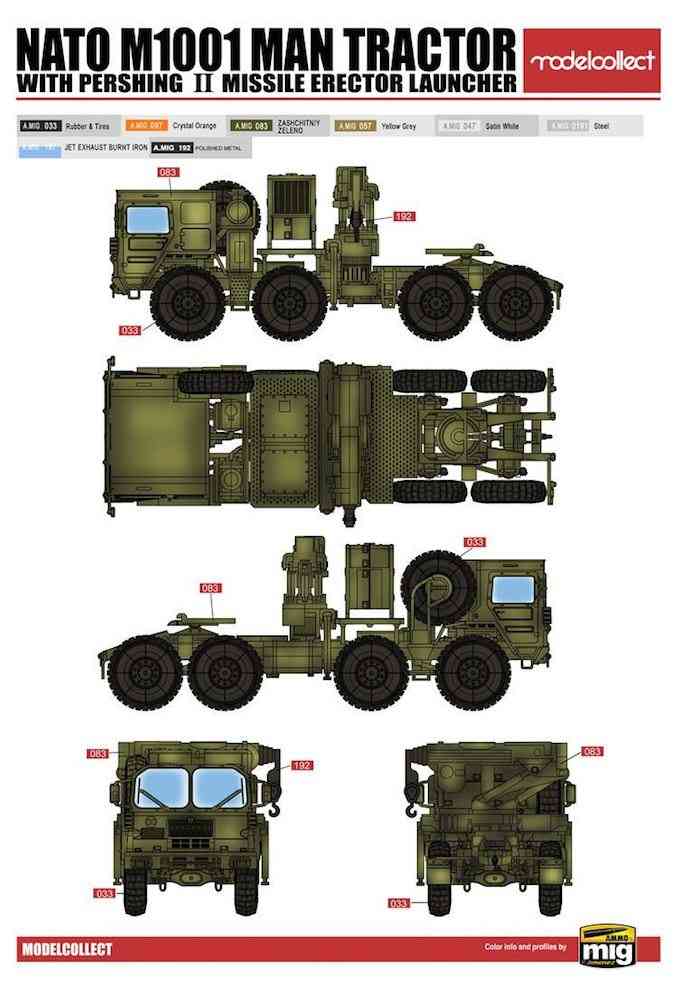 Modelcollect 1/72 NATO M1001 MAN Tractor & Pershing II missle erector launcher